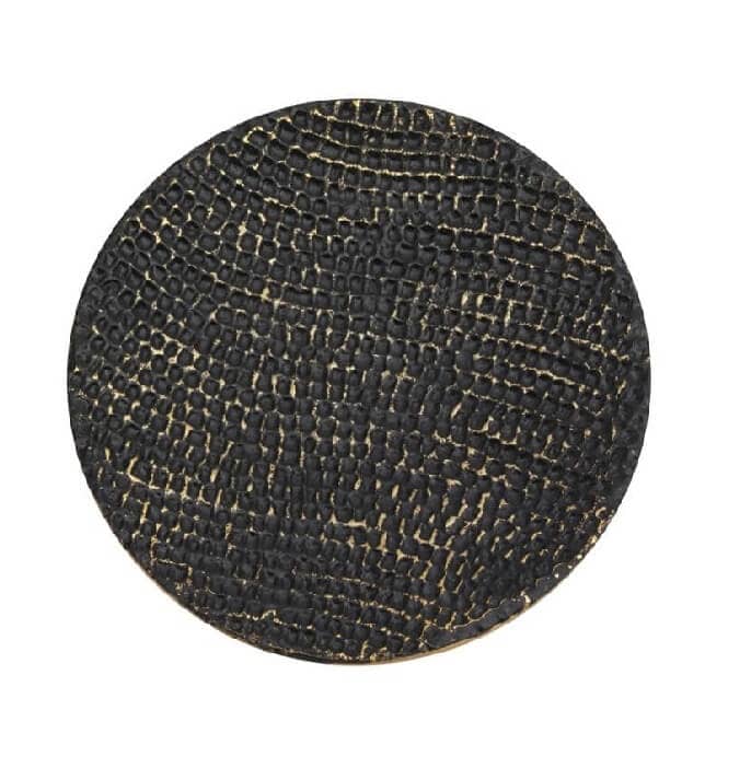 Kerzenteller oder Kerzenhalter kaufen für Ø =12 cm schwarz / goldoptik (Alu)  optimal.