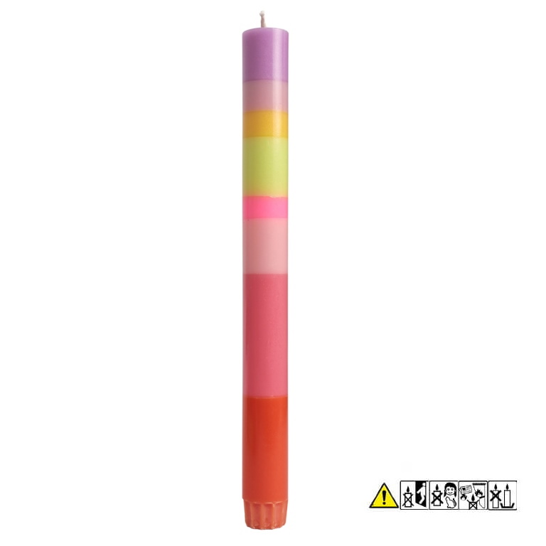 Bunte Stabkerze "Für dich da" 22 x 230 mm (ohne Deko)