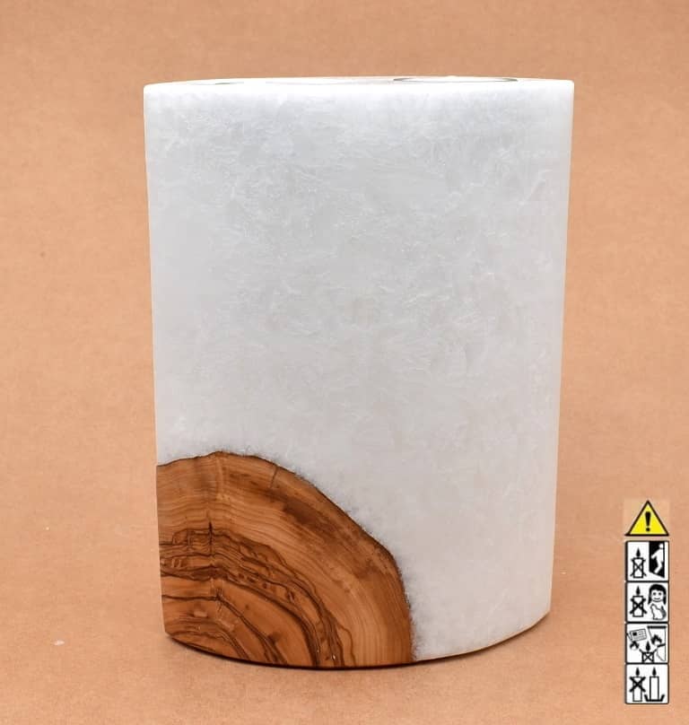 Kerze mit Holzelement, Individuelle, persönliche Hochzeitskerze  Holzkerze, Rund Stearinoptik, Hochzeitskerze mit Teelicht im Kerzen online Shop für Hochzeiten bestellen, günstig kaufen.