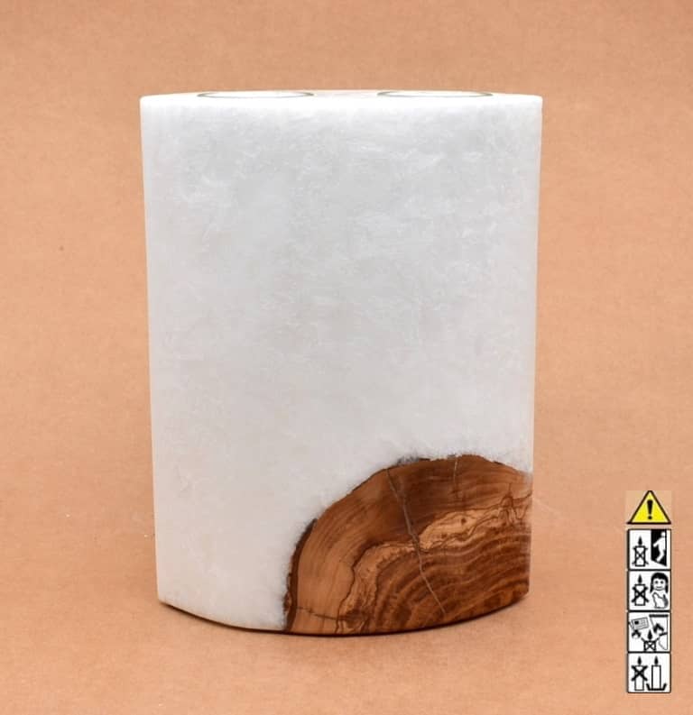 Kerze mit Holzelement, Individuelle, persönliche Hochzeitskerze  Holzkerze, Rund Stearinoptik, Hochzeitskerze mit Teelicht im Kerzen online Shop für Hochzeiten bestellen, günstig kaufen.