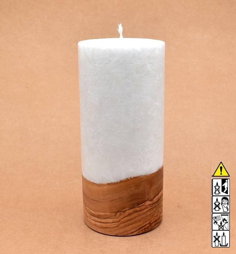 Hochzeitskerze, Kerze mit Holzeinsatz, Teelicht rund, Stearin, im Kerzen online Shop für Hochzeiten bestellen, günstig kaufen.