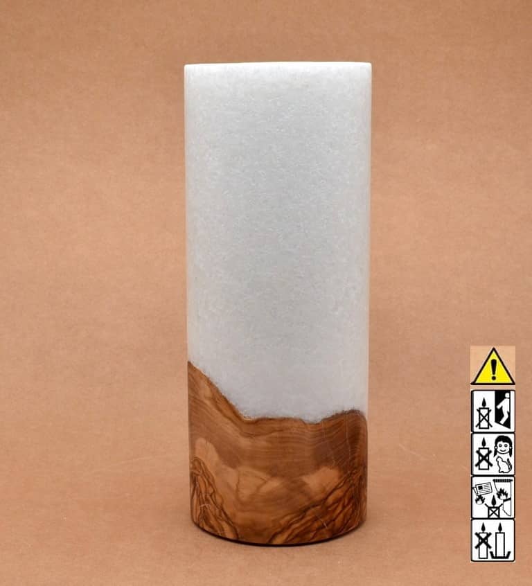 Kerze mit Holz Unikat Rund 100 x 250 mm mit Teelicht Nr.: 3 Kerze mit Holz Unikat Rund 100 x 250 mm mit Teelicht Nr.: 3