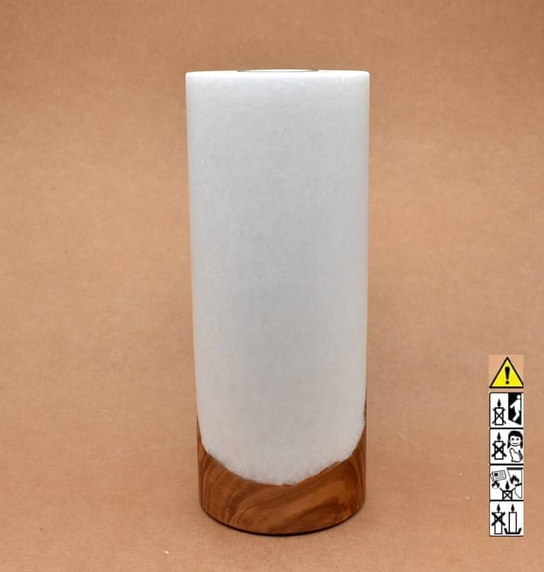 Kerze mit Holz Unikat Rund 100 x 250 mm mit Teelicht Nr.: 3