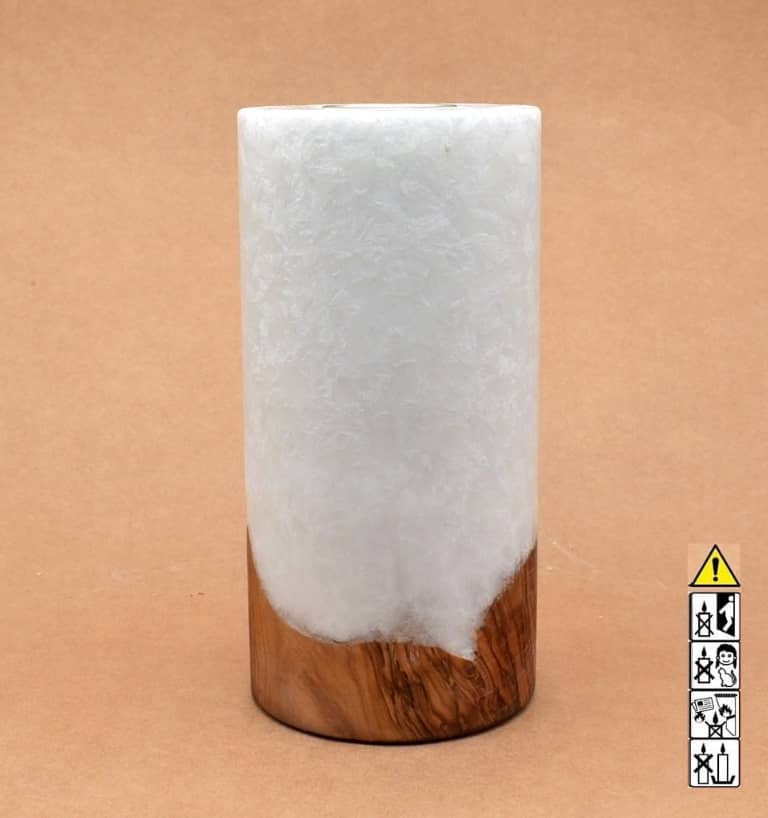 Hochzeitskerze, Kerze mit Holzeinsatz, Teelicht rund, Stearin, mit Individuelle, perönliche Hochzeitskerze  im Kerzen online Shop für Hochzeiten bestellen, günstig kaufen.