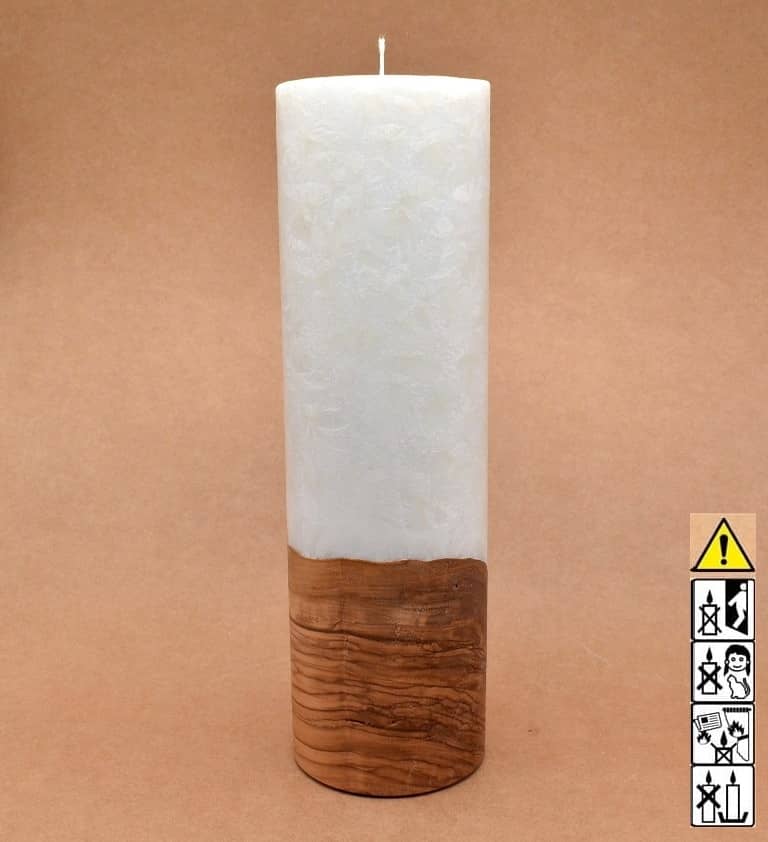 Runde Kerze mit Holz, Unikat Holzkerze, Individuelle runde Hochzeitskerze mit Holz aus Stearin. Kerze mit Holzelement, Individuelle, persönliche Hochzeitskerze Holzkerze, Rund Stearinoptik, Hochzeitskerze mit Teelicht im Kerzen online Shop für Hochzeiten bestellen, günstig kaufen.