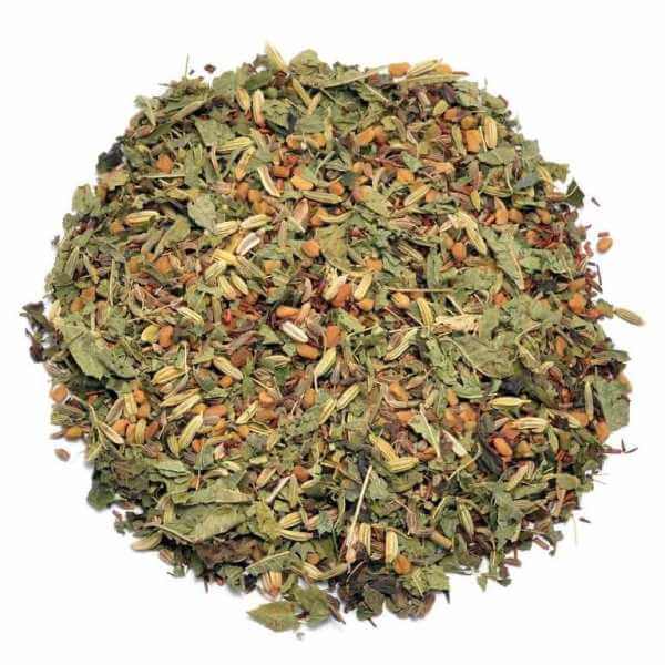 Boxhornkleesamen, Fenchel, Anis, Rotbuschtee, Zitronenverbene, Zitronenmelisse