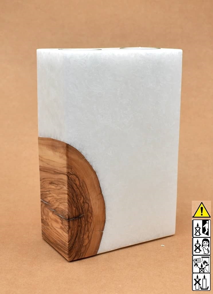 Kerze mit Holz Unikat Quader 140 x 70 x 210 mm 2 x Teelicht Nr.2. Jetzt in unserem Geschenke Onlineshop kaufen.