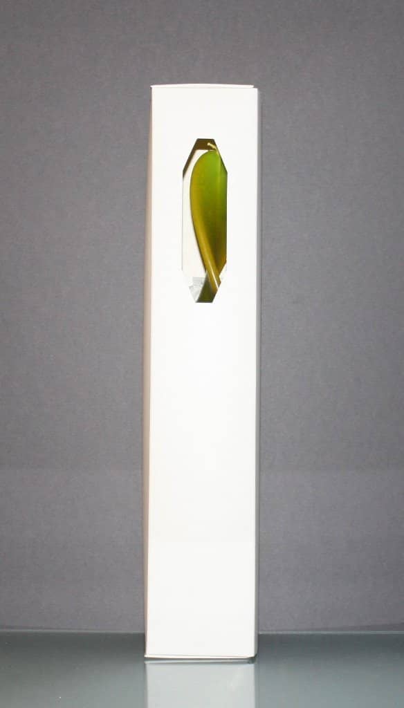 Engelskerzen 8 x 32 cm in der Farbe grün - gelb mit Geschenkverpackung