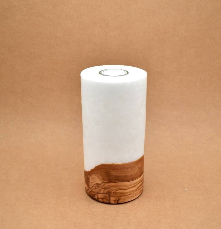 Kerze mit Holz, Teelicht, Unikat Holzkerze, Individuelle runde Hochzeitskerze mit Holz, Holzelementen Teelicht Hochzeitskerze, Kerze mit Holzeinsatz, Teelicht rund, Stearin, im Kerzen online Shop für Hochzeiten bestellen, günstig kaufen.