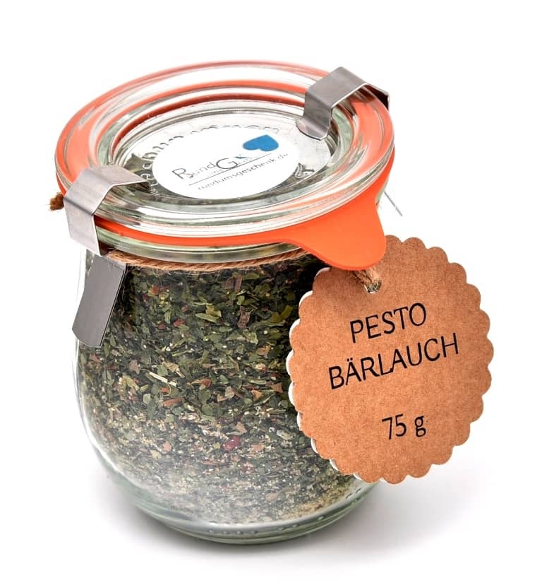 Pesto Bärlauch im Weck Glas, 75g- Gewürzmischung zum selber anmischen eines leckeren Pesto