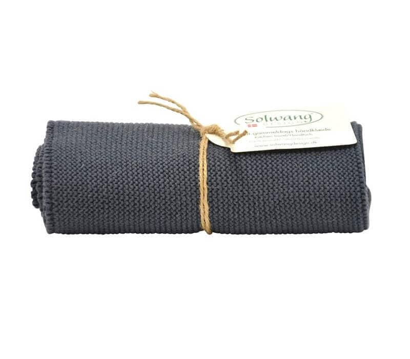 Solwang Handtuch ?ko-Tex Baumwolle Dunkles Grau Handtuch von Solwang im Onlineshop kaufen aus 32 x 47 cm Baumwolle gestrickt Dunkles Stahlgrau