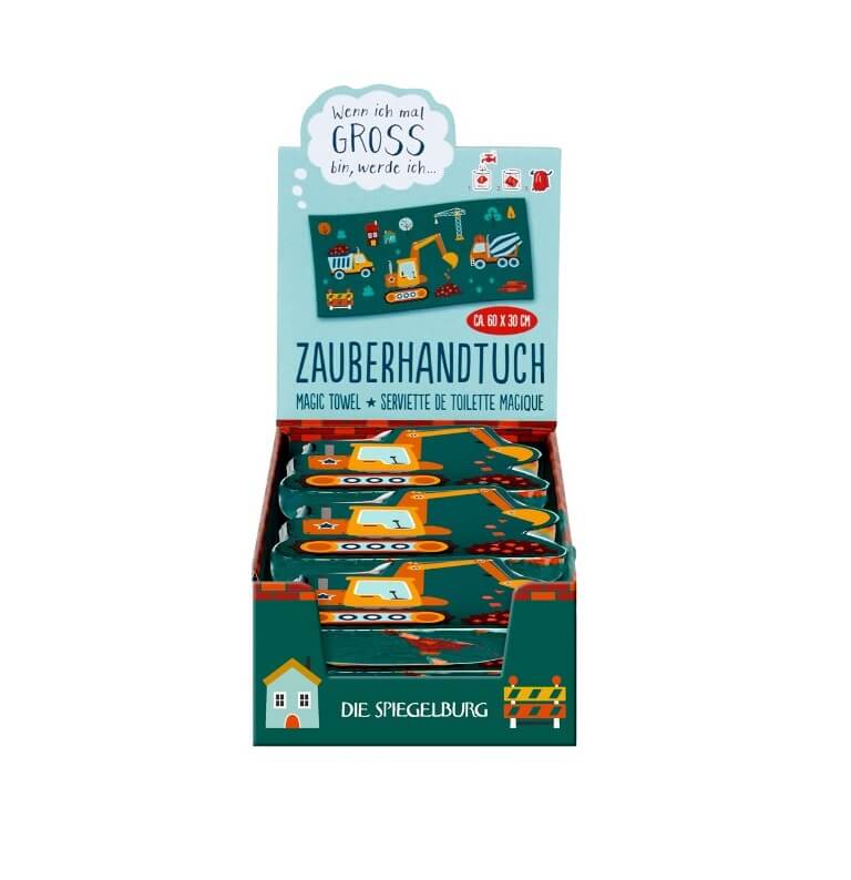 Zauberhandtuch Bagger Ed. 2 - Wenn ich mal groß bin, ... .  Jetzt in unserem Geschenke Onlineshop kaufen.