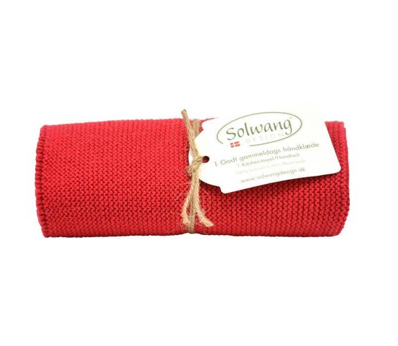 Handtuch von Solwang im Onlineshop kaufen aus 32 x 47 cm Baumwolle gestrickt Warmes Rot