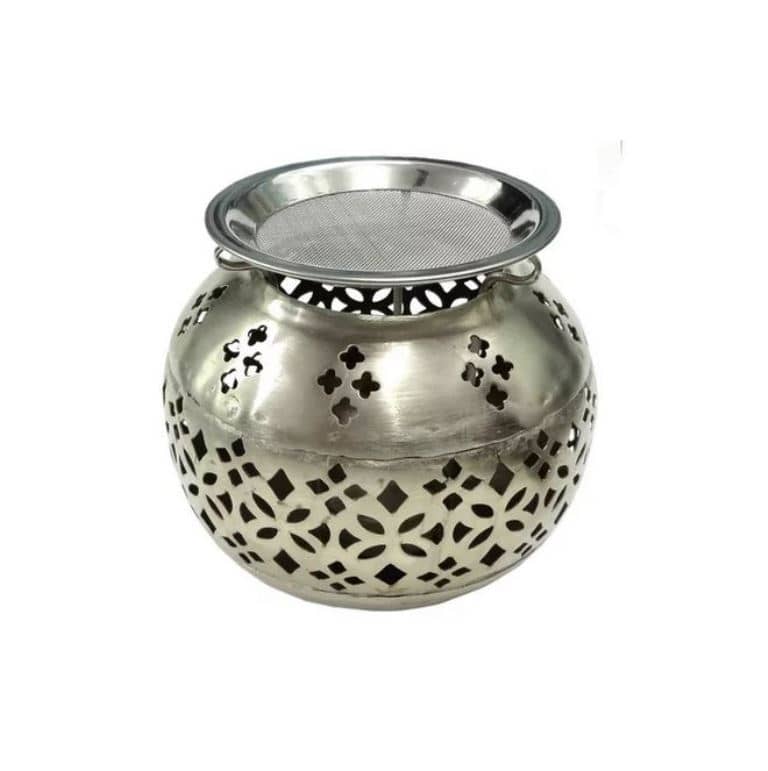 Räucherstövchen silber Höhe 11,5 cm Ø10 cm Räuchern mit Räucherstövchen silber Höhe 11,5 cm Ø10 cm