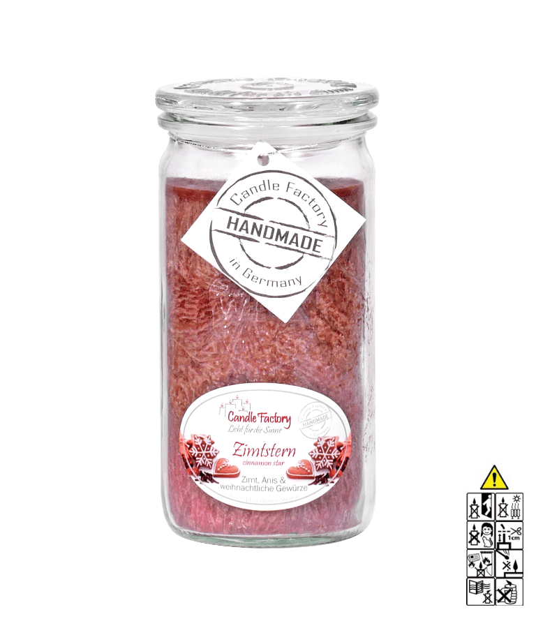 Zimtstern Mini Jumbo hochwertige Duftkerze im Glas