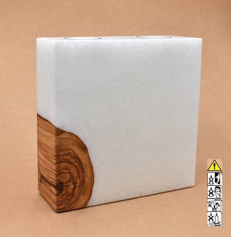 Hochzeitskerze, Kerze mit Holzeinsatz, Teelicht rund, Stearin, im Kerzen online Shop für Hochzeiten bestellen, günstig kaufen.