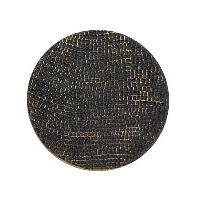 Kerzenteller oder Kerzenhalter kaufen für Ø =14 cm schwarz / goldoptik (Alu)  optimal.