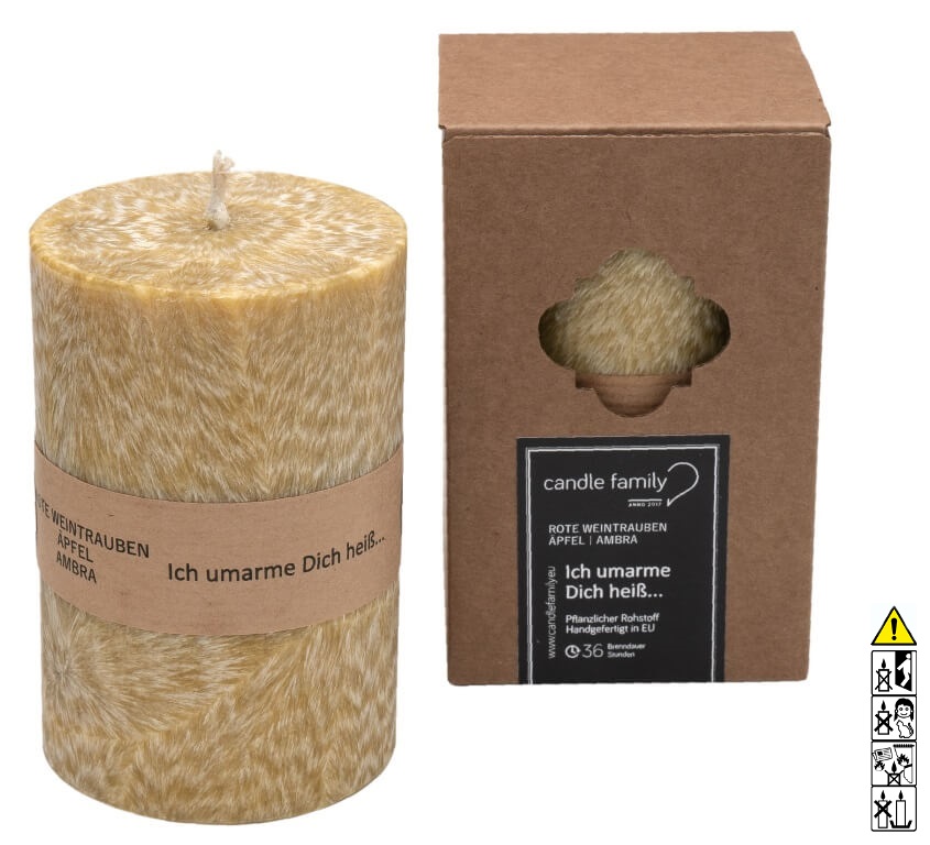 Stearinkerze Spruch .. umarme dich heiss Nachhaltige Stearinkerze Spruch, Ich umarme dich heiss, 65 x 100 Brenndauer 36 h online kaufen