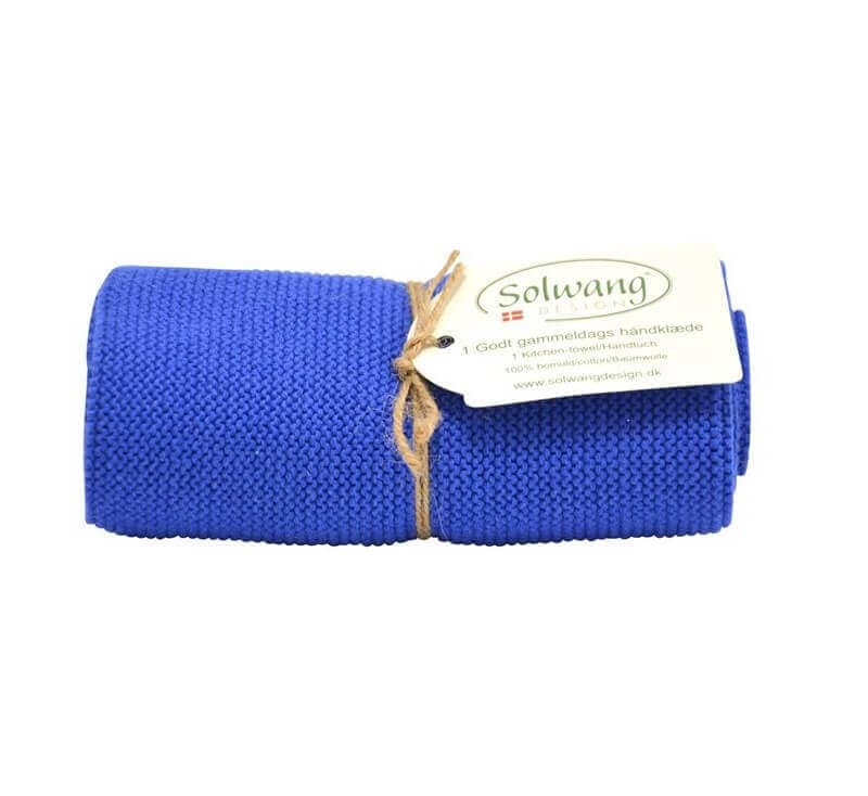 Handtuch von Solwang im Onlineshop kaufen aus 32 x 47 cm Baumwolle gestrickt Kobaltblau