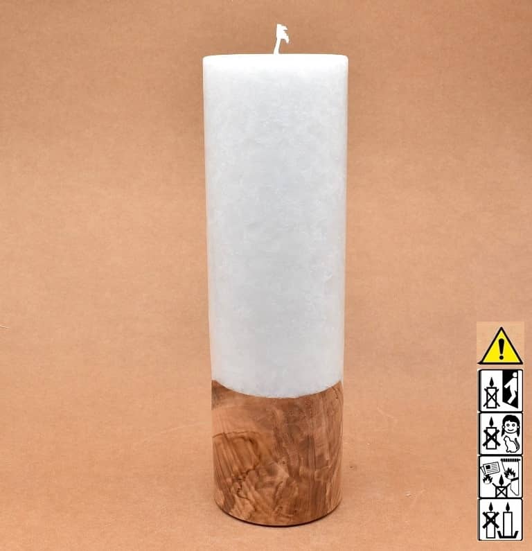 Kerze mit Holz, Teelicht, Unikat Holzkerze, Individuelle runde Hochzeitskerze mit Holz, Holzelementen Hochzeitskerze, Kerze mit Holzeinsatz ohne Teelicht rund, Stearin, Individuelle, perönliche Hochzeitskerze im Kerzen online Shop für Hochzeiten bestellen, günstig kaufen.