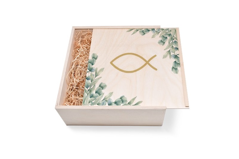Geschenkbox aus Holz groß für Kommuion. Als Geschenk für Sie oder Ihn. Jetzt in unserem Kerzen Onlineshop kaufen.
