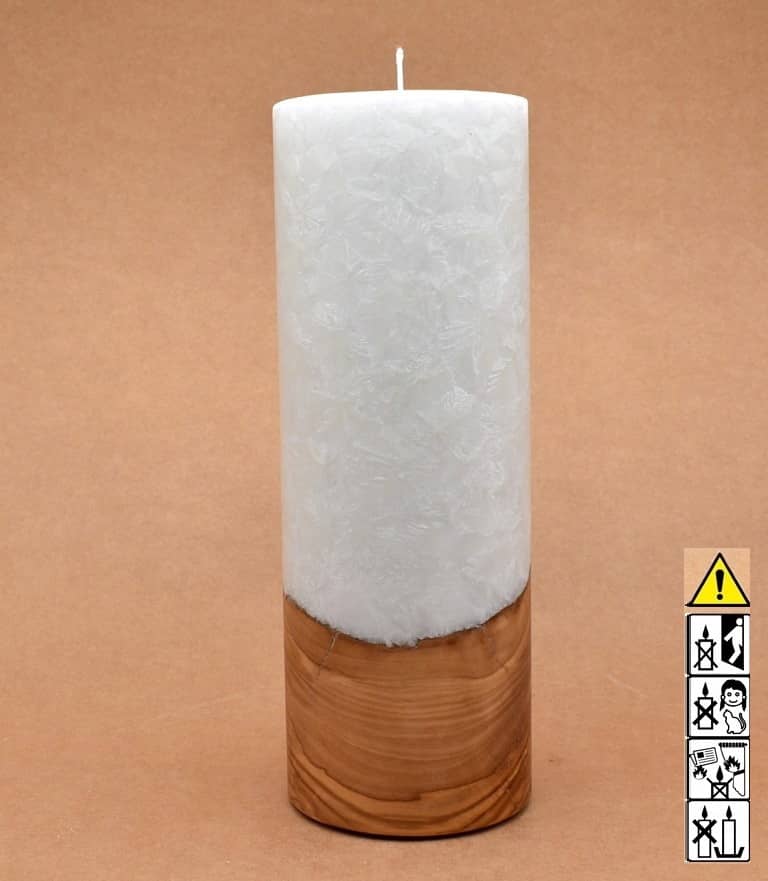 Runde Kerze mit Holz, Unikat Holzkerze, Individuelle runde Hochzeitskerze mit Holz aus Stearin. Kerze mit Holzelement, Individuelle, persönliche Hochzeitskerze Holzkerze, Rund Stearinoptik, Hochzeitskerze mit Teelicht im Kerzen online Shop für Hochzeiten bestellen, günstig kaufen.
