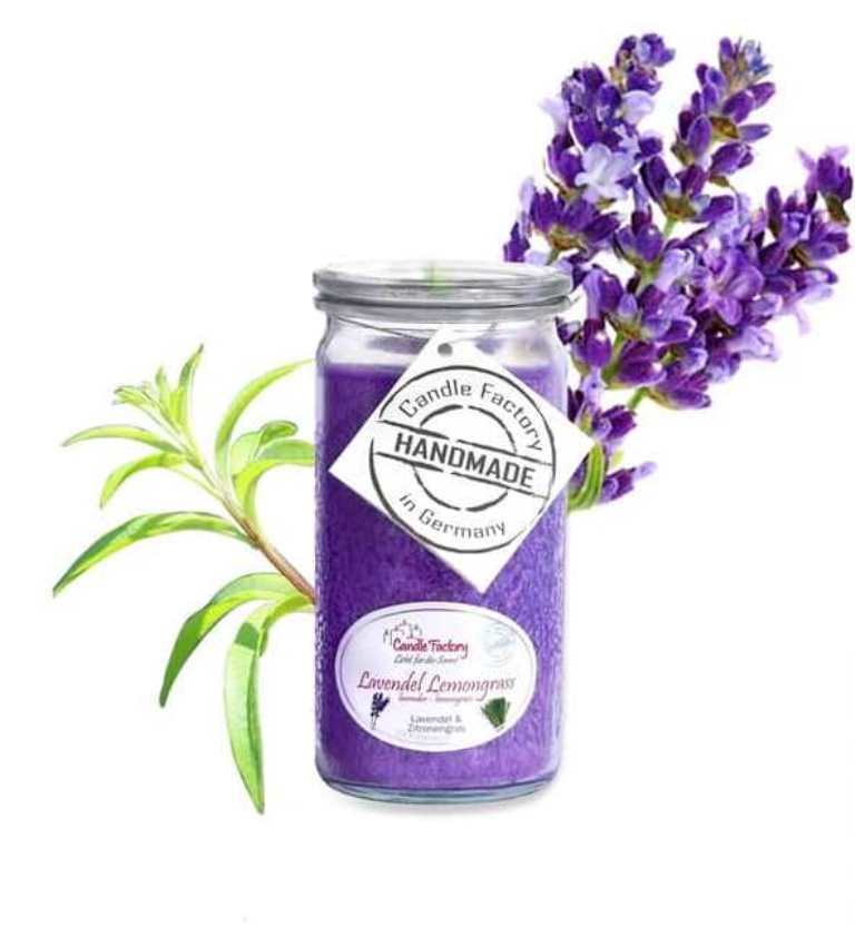 Hochwertige Duftkerze von Candle Factory Lavendel Lemongras Mini Jumbo im Glas g?nstig in Kerzen Online Shop kaufen. Duftkerzen im Glas. Geschenkidee Lavendel Lemongras Mini Jumbo im Glas
