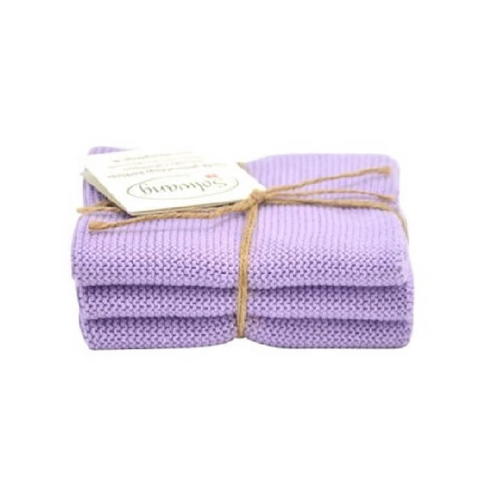 Solwang Wischtuch ?ko-Tex Baumwolle Hell lila Wischtuch 3er Set von Solwang online kaufen aus 25 x 25 cm Baumwolle gestrickt 3 x Hell lila