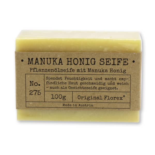 Manukahonig Seife 100 g kaltgerüht Manuca Honig Seife, kaltgerührt 100 g, als Gesischtsseife geeignet, in unserem online Shop kaufen