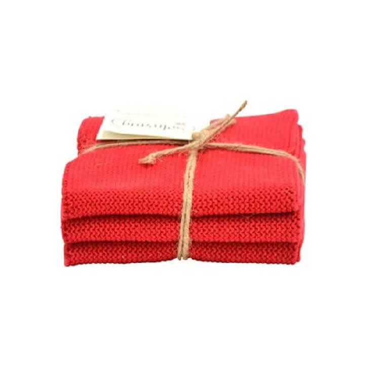  Wischtuch 3er Set von Solwang online kaufen aus 25 x 25 cm Baumwolle gestrickt 3 x Warm rot