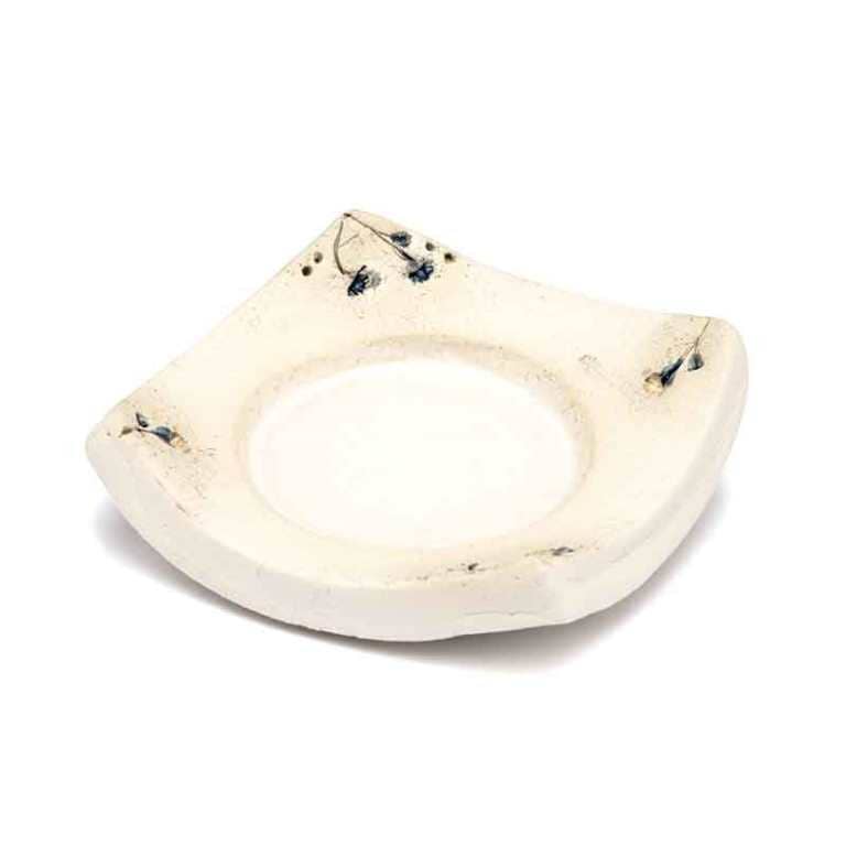 Keramikständer Ø 82 mm eckig Blümchen hell A1 Keramikständer Ø 82 mm eckig Blümchen hell A1