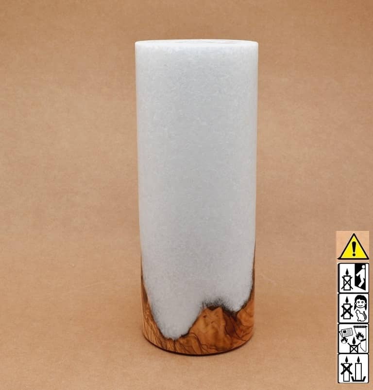 Kerze mit Holz Unikat Rund 100 x 250 mm mit Teelicht Nr.: 8 Kerze mit Holz Unikat Rund 100 x 250 mm mit Teelicht Nr.: 8