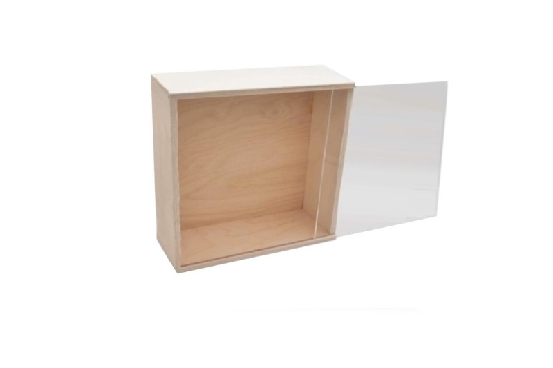 Geschenkbox aus Holz mit Plexiglas Deckel. Als Geschenk für Sie oder Ihn. Jetzt in unserem Kerzen Onlineshop kaufen.