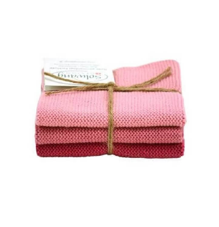 Solwang Wischtuch ?ko-Tex Baumwolle Antikrosa Wischtuch 3er Set von Solwang im Onlineshop kaufen aus 25 x 25 cm Baumwolle gestrickt Antikrosa kombi