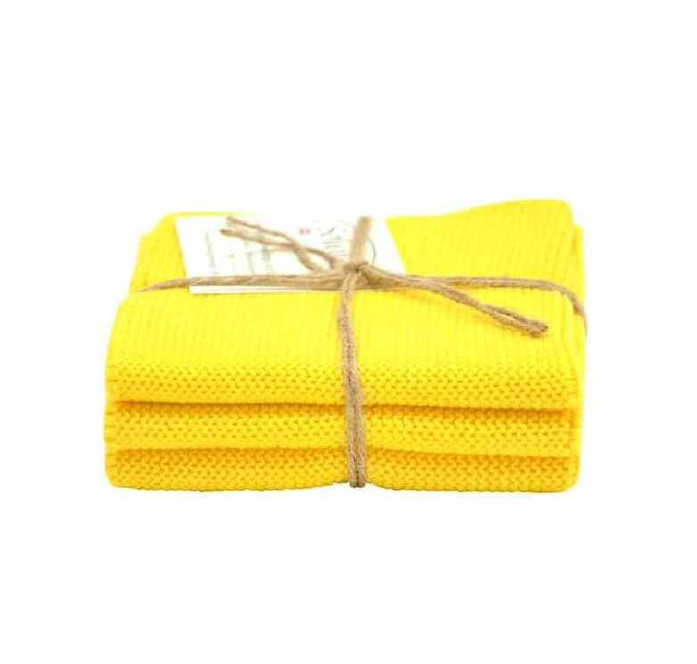 Solwang Wischtuch ?ko-Tex Baumwolle kr?ftiges Gelb Wischtuch 3er Set von Solwang online kaufen aus 25 x 25 cm Baumwolle gestrickt 3 x kr?ftiges Gelb
