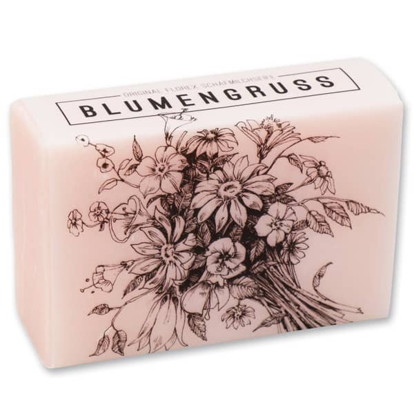 Seife Blumengruß Pfingstrose Seife Pfingstrose mit Banderole Blumengruss, wohlriechend in unserem online Shop kaufen