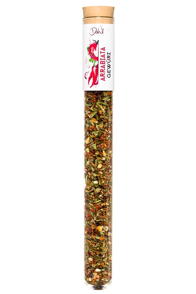 Arrabiata Gew?rz in Spice Tube aus Glas ? 22mm Arrabiata Gew?rz. Nachhaltig im Reagenzglas ? 22mm verpackt. Hochwertige kulinarische Produkte im Onlineshop kaufen.