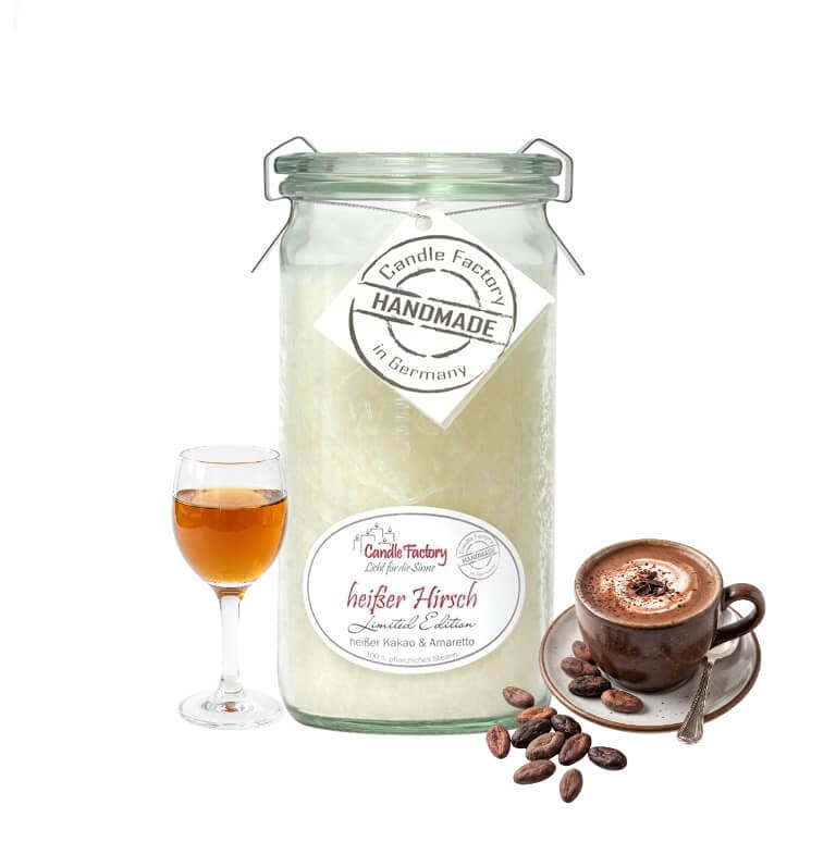 Heißer Hirsch Mini Jumbo hochwertige Duftkerze im Glas