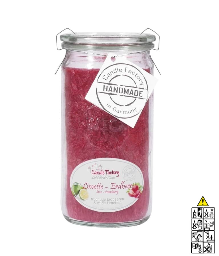 Limette - Erdbeere - Mini Jumbo hochwertige Duftkerze im Glas Limette - Erdbeere - Mini Jumbo hochwertige Duftkerze im Glas
