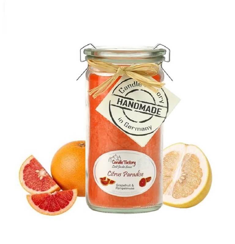 Hochwertige Duftkerze von Candle Factory Citrus Paradise Mini Jumbo im Glas g?nstig in Kerzen Online Shop kaufen. Duftkerzen im Glas. Geschenkidee Citrus Paradise Mini Jumbo im Glas
