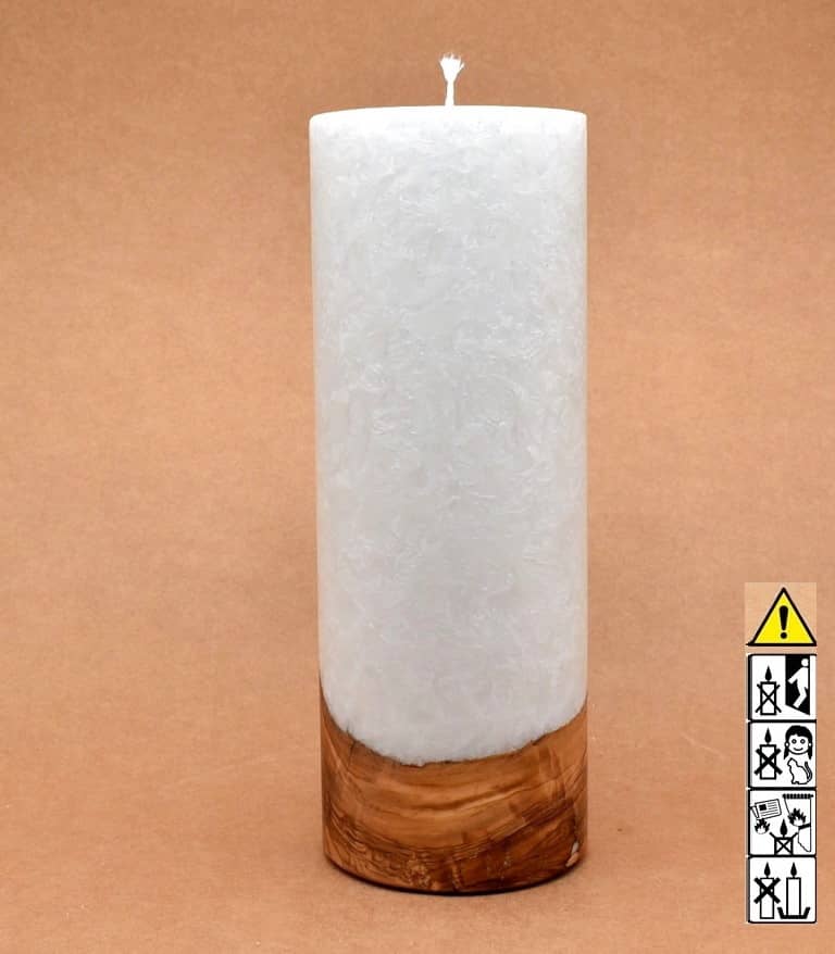 Kerze mit Holzelement, Individuelle, persönliche Hochzeitskerze  Holzkerze, Rund Stearinoptik, Hochzeitskerze mit Teelicht im Kerzen online Shop für Hochzeiten bestellen, günstig kaufen.