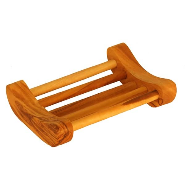 Olivenholz Seifenablage rechteckig mit Stäbchen12x8cm U-Form Olivenholz Seifenablage rechteckig mit Stäbchen12x8cm U-Form