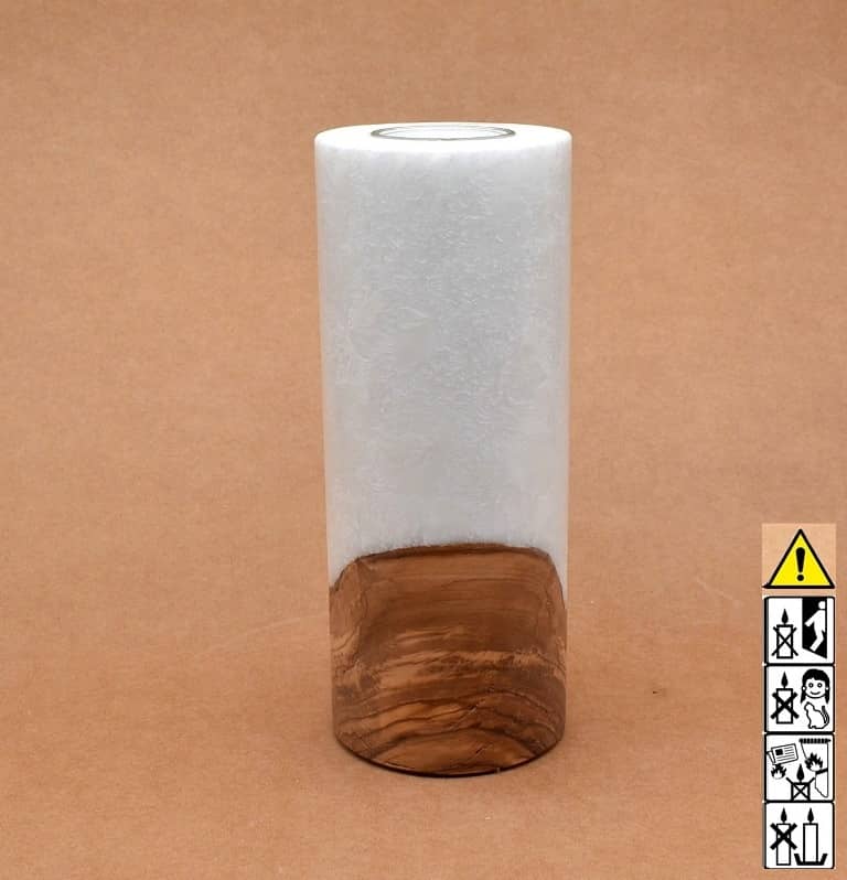 Hochzeitskerze, Kerze mit Holzeinsatz, Teelicht rund, Stearin, im Kerzen online Shop für Hochzeiten bestellen, günstig kaufen.