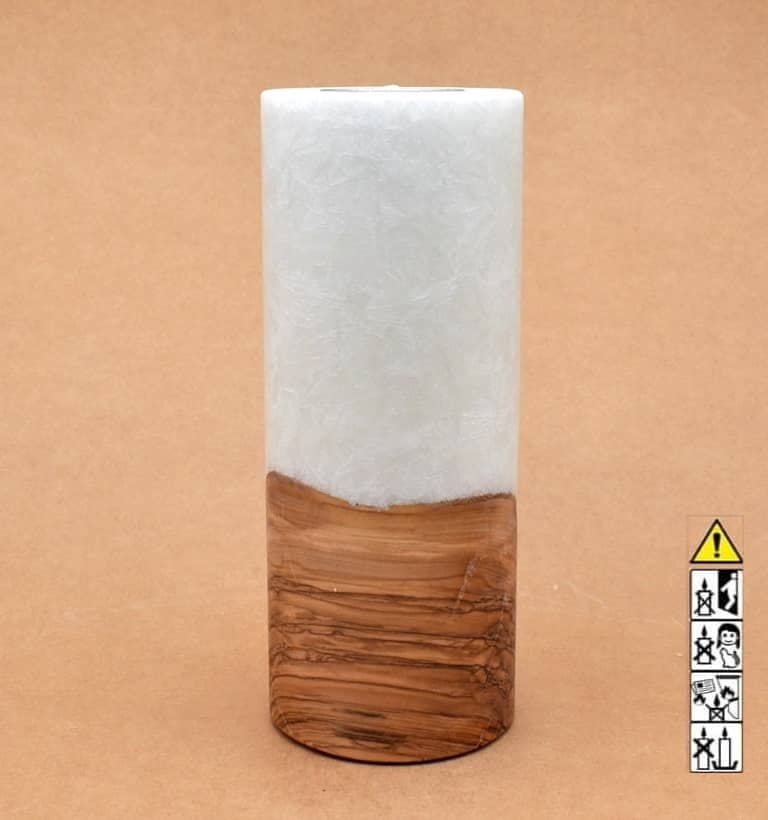 Hochzeitskerze, Kerze mit Holzeinsatz, Teelicht rund, Stearin, im Kerzen online Shop für Hochzeiten bestellen, günstig kaufen.