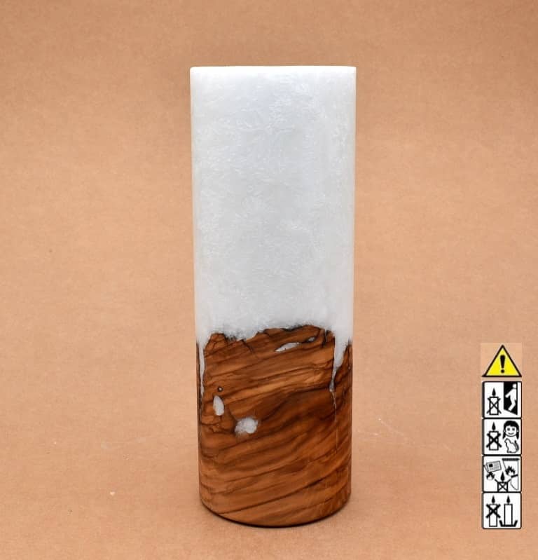 Hochzeitskerze, Kerze mit Holzeinsatz, Teelicht rund, Stearin, mit Individuelle, perönliche Hochzeitskerze  im Kerzen online Shop für Hochzeiten bestellen, günstig kaufen.