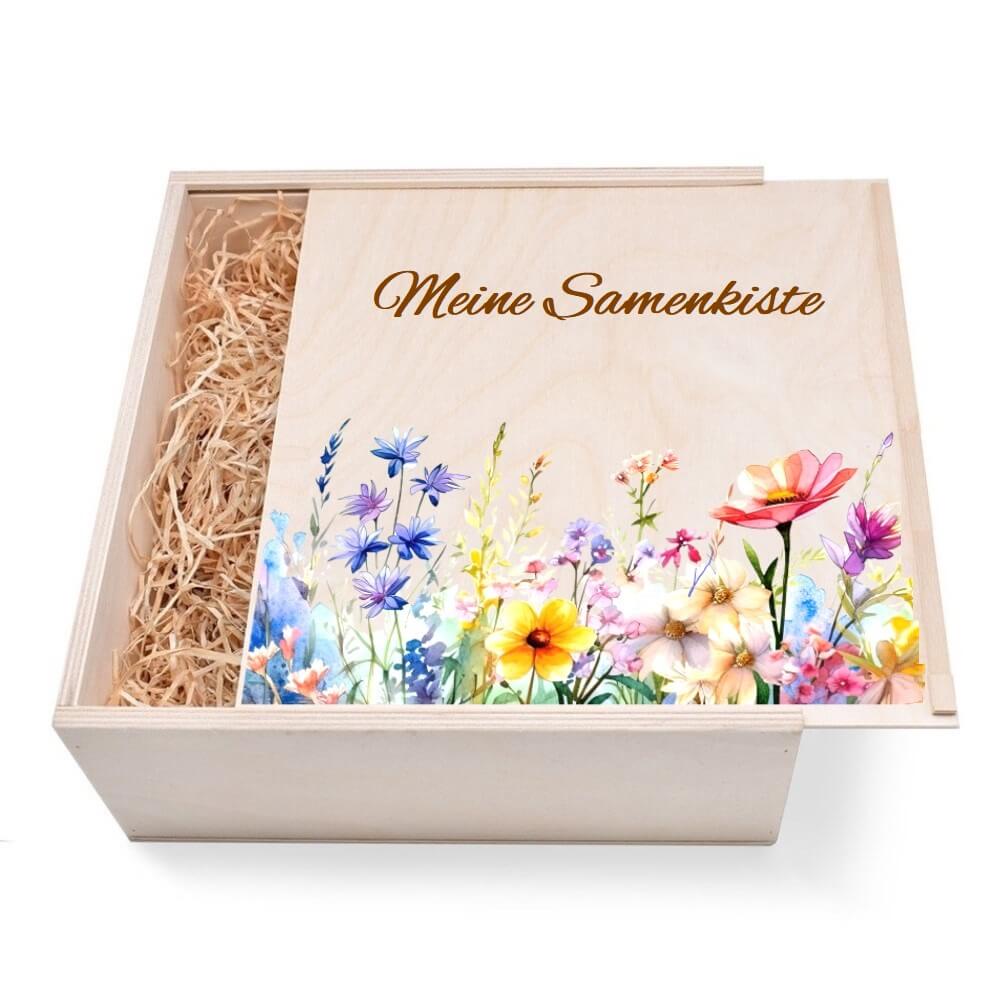 Geschenkbox aus Holz für Gartenthemen. Jetzt in unserem Geschenke Onlineshop kaufen.