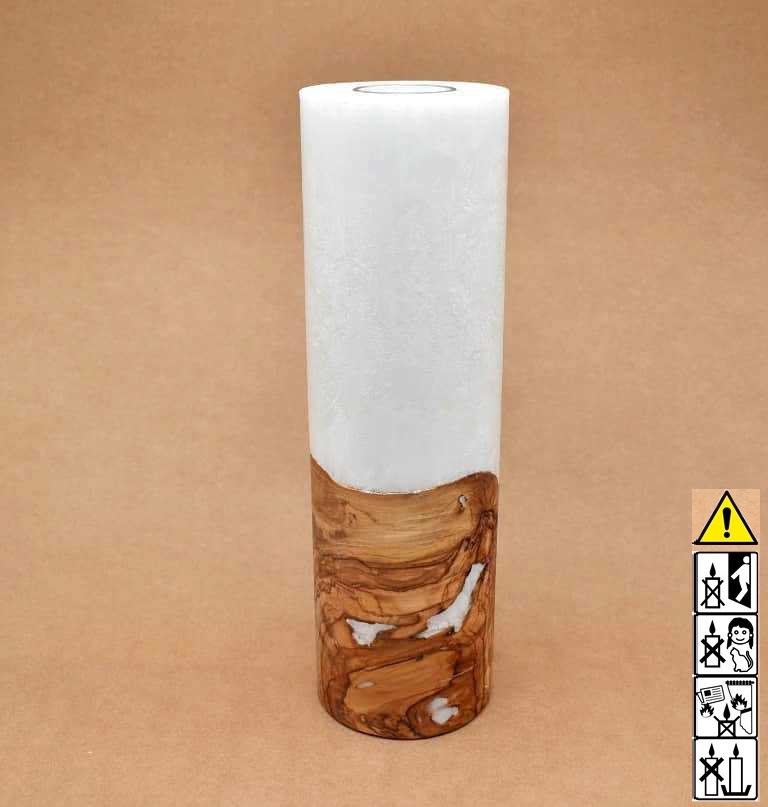Hochzeitskerze, Kerze mit Holzeinsatz, Teelicht rund, Stearin, im Kerzen online Shop für Hochzeiten bestellen, günstig kaufen.