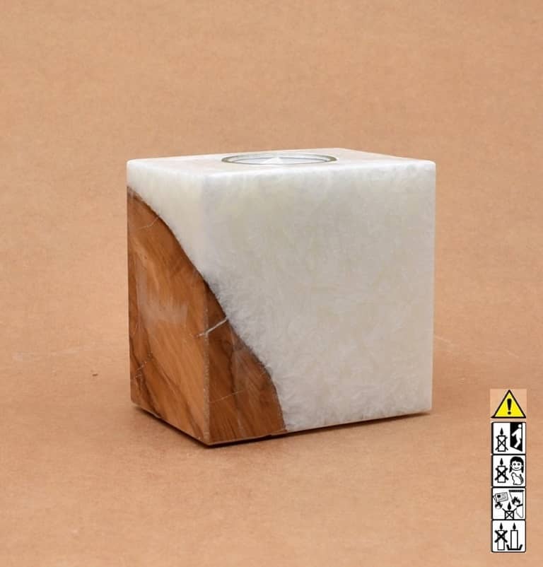 Hochzeitskerze, Kerze mit Holzeinsatz, Teelicht rund, Stearin, im Kerzen online Shop für Hochzeiten bestellen, günstig kaufen.