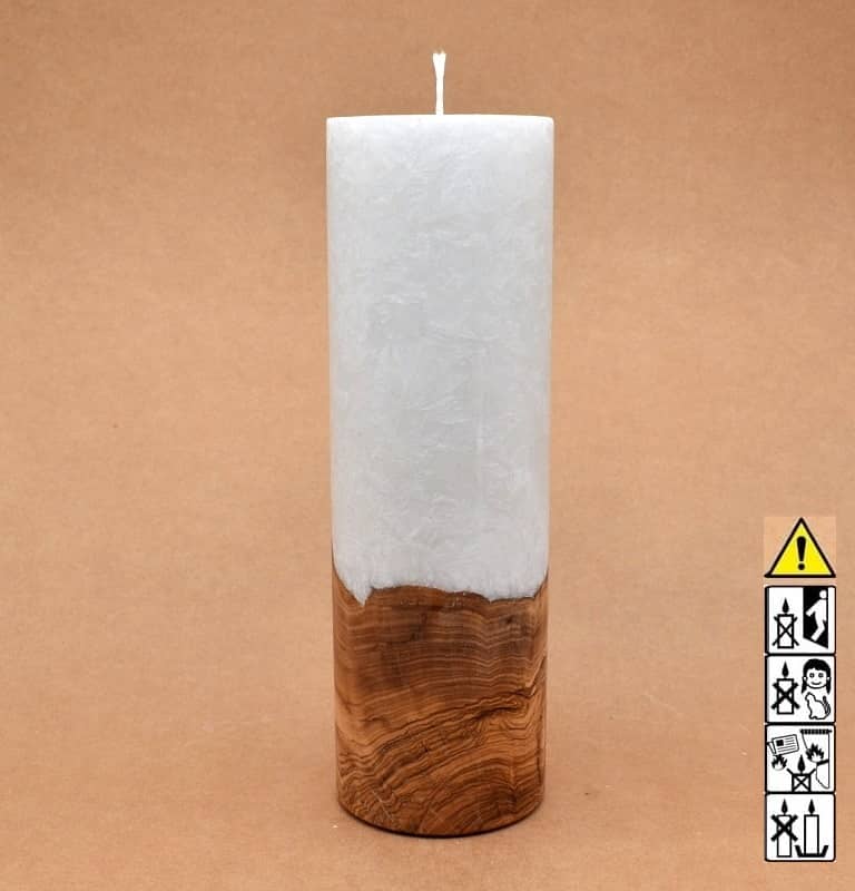 Hochzeitskerze, Kerze mit Holzeinsatz, Teelicht rund, Stearin, im Kerzen online Shop für Hochzeiten bestellen, günstig kaufen.