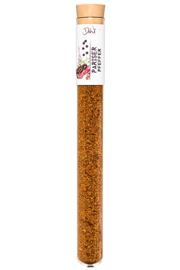 Pariser Pfeffer in Spice Tube aus Glas ? 22mm Pariser Pfeffer. Nachhaltig im Reagenzglas ? 22mm verpackt. Hochwertige kulinarische Produkte im Onlineshop kaufen.